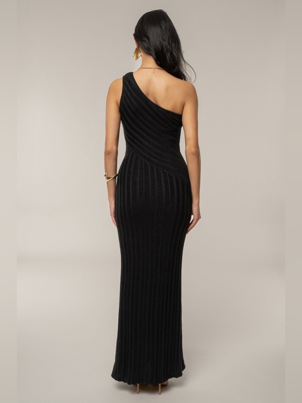 JLUXLABEL BLACK FRINGE KNIT MAXI DRESS MEDIUM - Picture 2 of 11